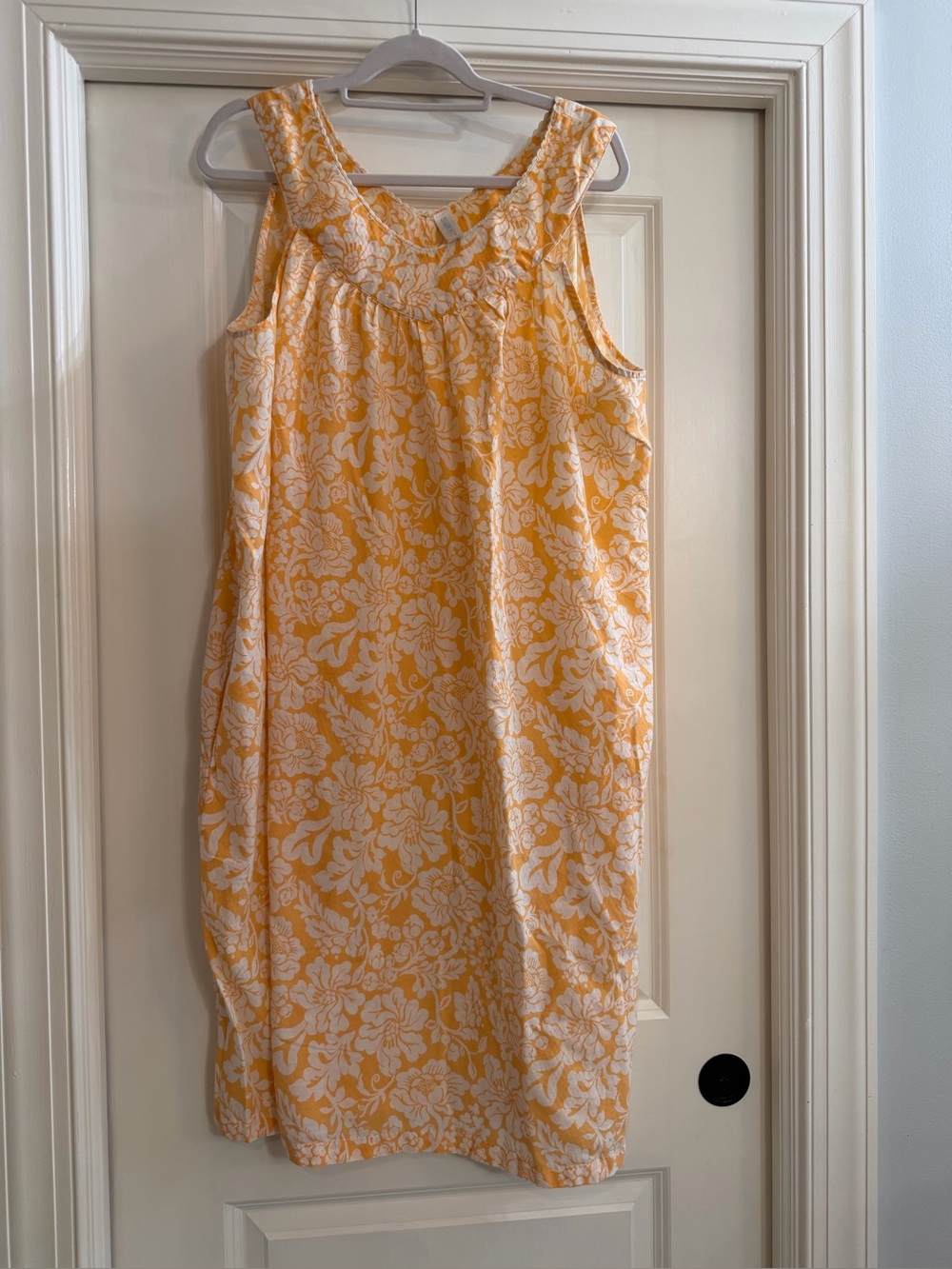 Peach  Floral Sleeveless nightgown/ house dress Sundress